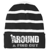 Fuck Around And Find Out Striped Beanie with Solid Band