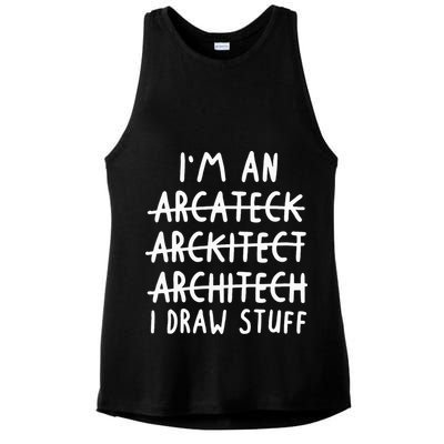 Funny Architect Art Wo Future Architecture Pun Lovers Ladies PosiCharge Tri-Blend Wicking Tank