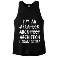 Funny Architect Art Wo Future Architecture Pun Lovers Ladies PosiCharge Tri-Blend Wicking Tank