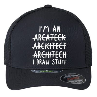 Funny Architect Art Wo Future Architecture Pun Lovers Flexfit Unipanel Trucker Cap