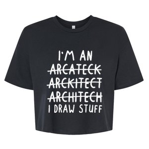 Funny Architect Art Wo Future Architecture Pun Lovers Bella+Canvas Jersey Crop Tee