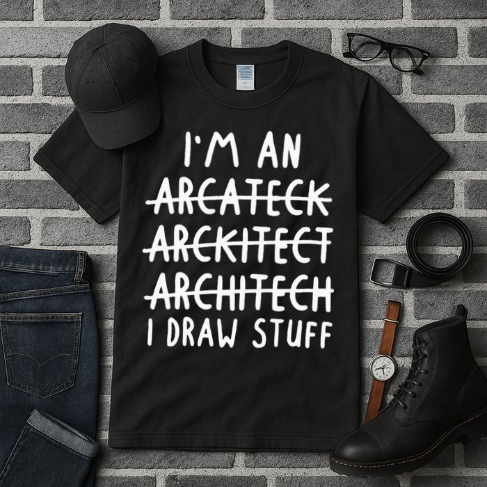 Funny Architect Art Wo Future Architecture Pun Lovers Tall T-Shirt