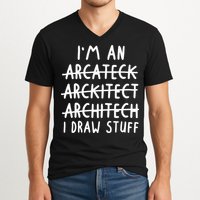 Funny Architect Art Wo Future Architecture Pun Lovers V-Neck T-Shirt