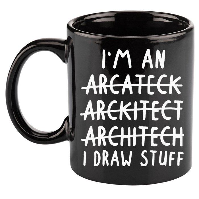Funny Architect Art Wo Future Architecture Pun Lovers 11oz C Handle Ceramic Mug