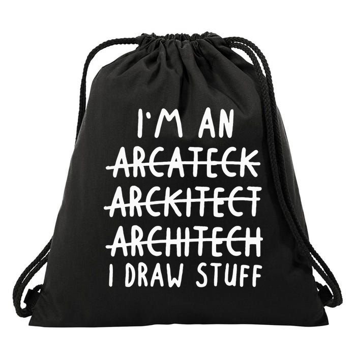 Funny Architect Art Wo Future Architecture Pun Lovers Drawstring Bag