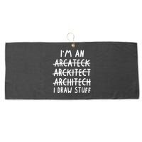 Funny Architect Art Wo Future Architecture Pun Lovers Large Microfiber Waffle Golf Towel