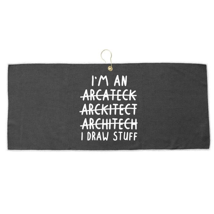 Funny Architect Art Wo Future Architecture Pun Lovers Large Microfiber Waffle Golf Towel