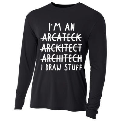 Funny Architect Art Wo Future Architecture Pun Lovers Cooling Performance Long Sleeve Crew