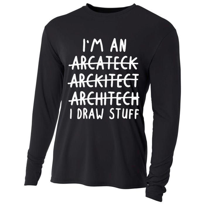 Funny Architect Art Wo Future Architecture Pun Lovers Cooling Performance Long Sleeve Crew
