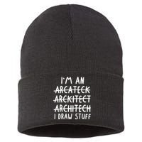 Funny Architect Art Wo Future Architecture Pun Lovers Sustainable Knit Beanie