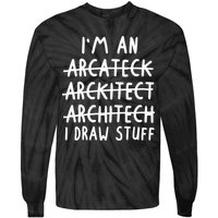 Funny Architect Art Wo Future Architecture Pun Lovers Tie-Dye Long Sleeve Shirt