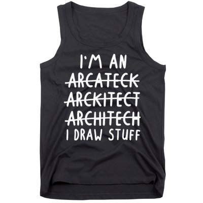 Funny Architect Art Wo Future Architecture Pun Lovers Tank Top