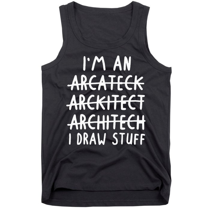 Funny Architect Art Wo Future Architecture Pun Lovers Tank Top