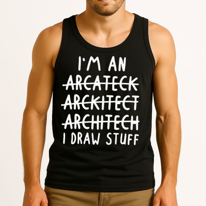 Funny Architect Art Wo Future Architecture Pun Lovers Tank Top