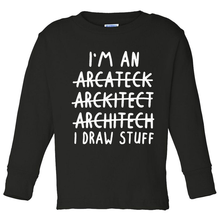 Funny Architect Art Wo Future Architecture Pun Lovers Toddler Long Sleeve Shirt