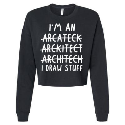 Funny Architect Art Wo Future Architecture Pun Lovers Cropped Pullover Crew