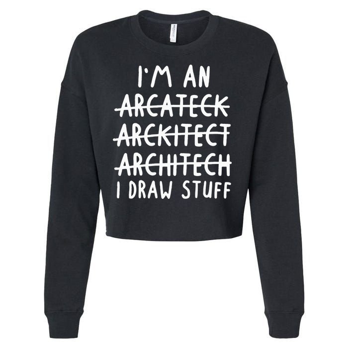 Funny Architect Art Wo Future Architecture Pun Lovers Cropped Pullover Crew