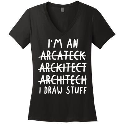 Funny Architect Art Wo Future Architecture Pun Lovers Women's V-Neck T-Shirt