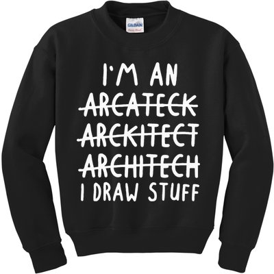 Funny Architect Art Wo Future Architecture Pun Lovers Kids Sweatshirt