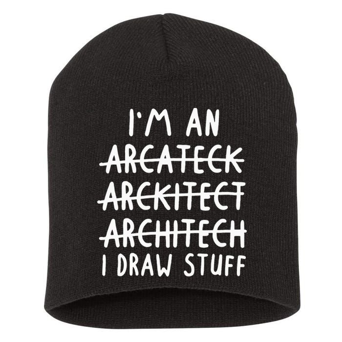 Funny Architect Art Wo Future Architecture Pun Lovers Short Acrylic Beanie