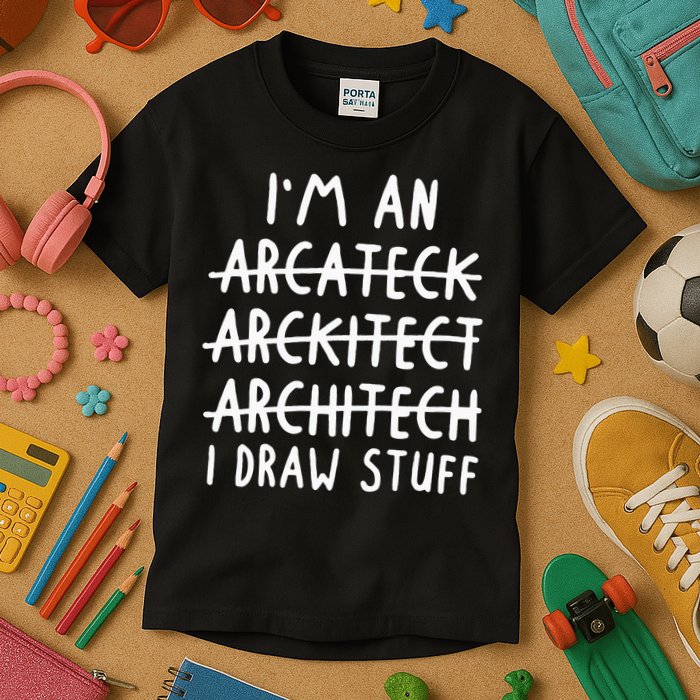 Funny Architect Art Wo Future Architecture Pun Lovers Kids T-Shirt