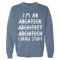 Funny Architect Art Wo Future Architecture Pun Lovers Garment-Dyed Sweatshirt