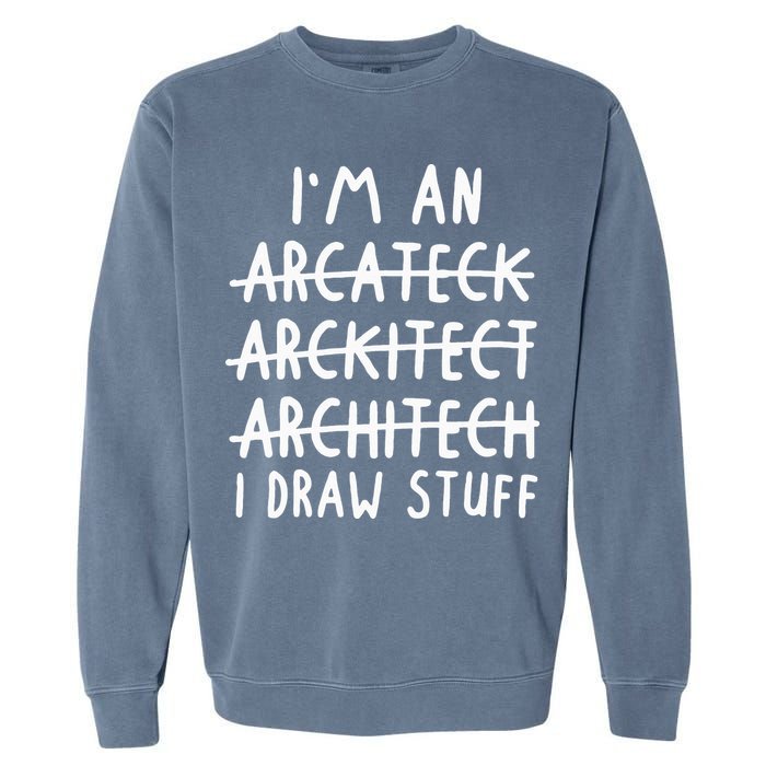 Funny Architect Art Wo Future Architecture Pun Lovers Garment-Dyed Sweatshirt