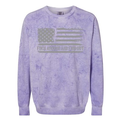 Fuck Around And Find Out American Flag 4th Of July Fafo Colorblast Crewneck Sweatshirt