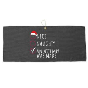 Funny An Attempt Was Made Christmas Large Microfiber Waffle Golf Towel