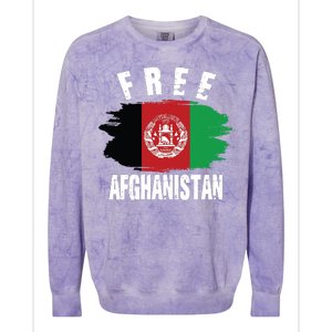 Free Afghanistan AFG Flag Colorblast Crewneck Sweatshirt