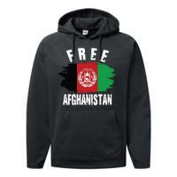 Free Afghanistan AFG Flag Performance Fleece Hoodie