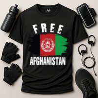 Free Afghanistan AFG Flag Cooling Performance Crew T-Shirt