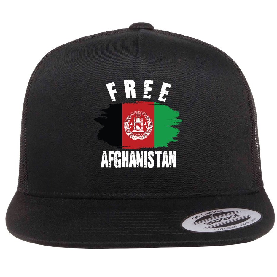 Free Afghanistan AFG Flag Flat Bill Trucker Hat