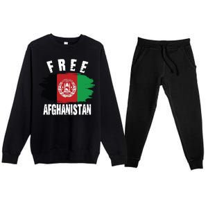 Free Afghanistan AFG Flag Premium Crewneck Sweatsuit Set