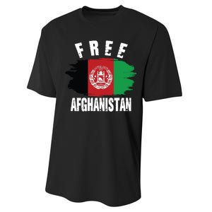 Free Afghanistan AFG Flag Performance Sprint T-Shirt