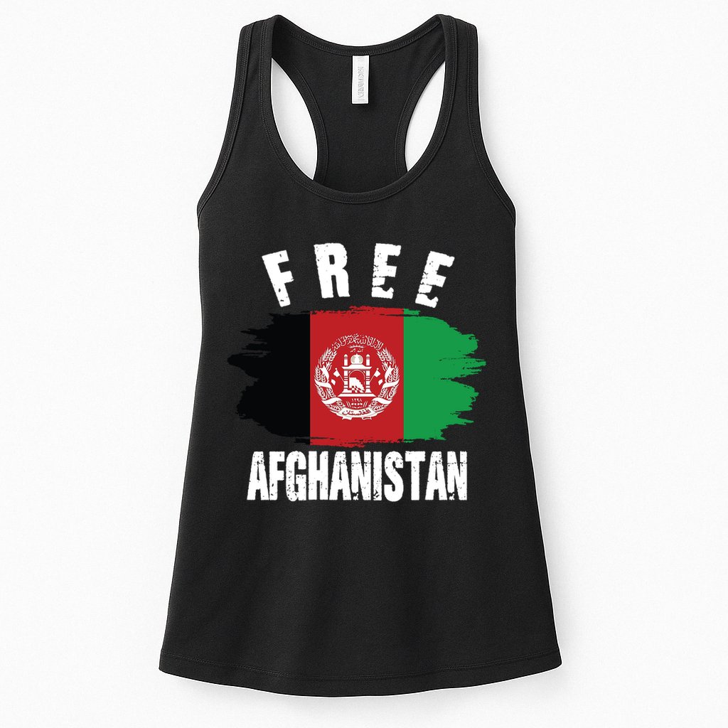Free Afghanistan AFG Flag Womens Tank Top