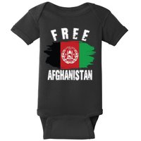 Free Afghanistan AFG Flag Baby Bodysuit