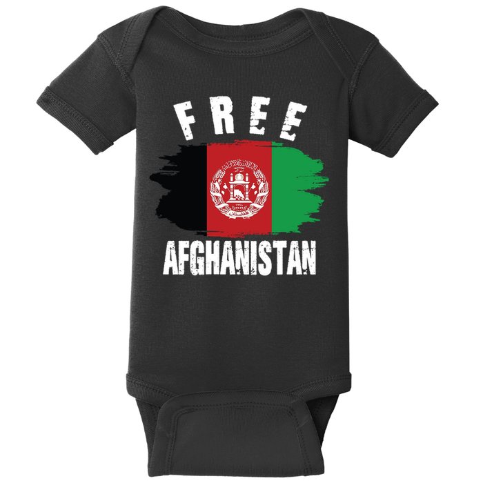 Free Afghanistan AFG Flag Baby Bodysuit