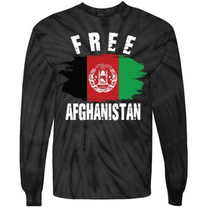 Free Afghanistan AFG Flag Tie-Dye Long Sleeve Shirt