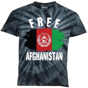 Free Afghanistan AFG Flag Kids Tie-Dye T-Shirt