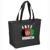 Free Afghanistan AFG Flag Zip Tote Bag