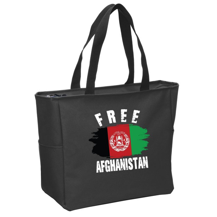 Free Afghanistan AFG Flag Zip Tote Bag