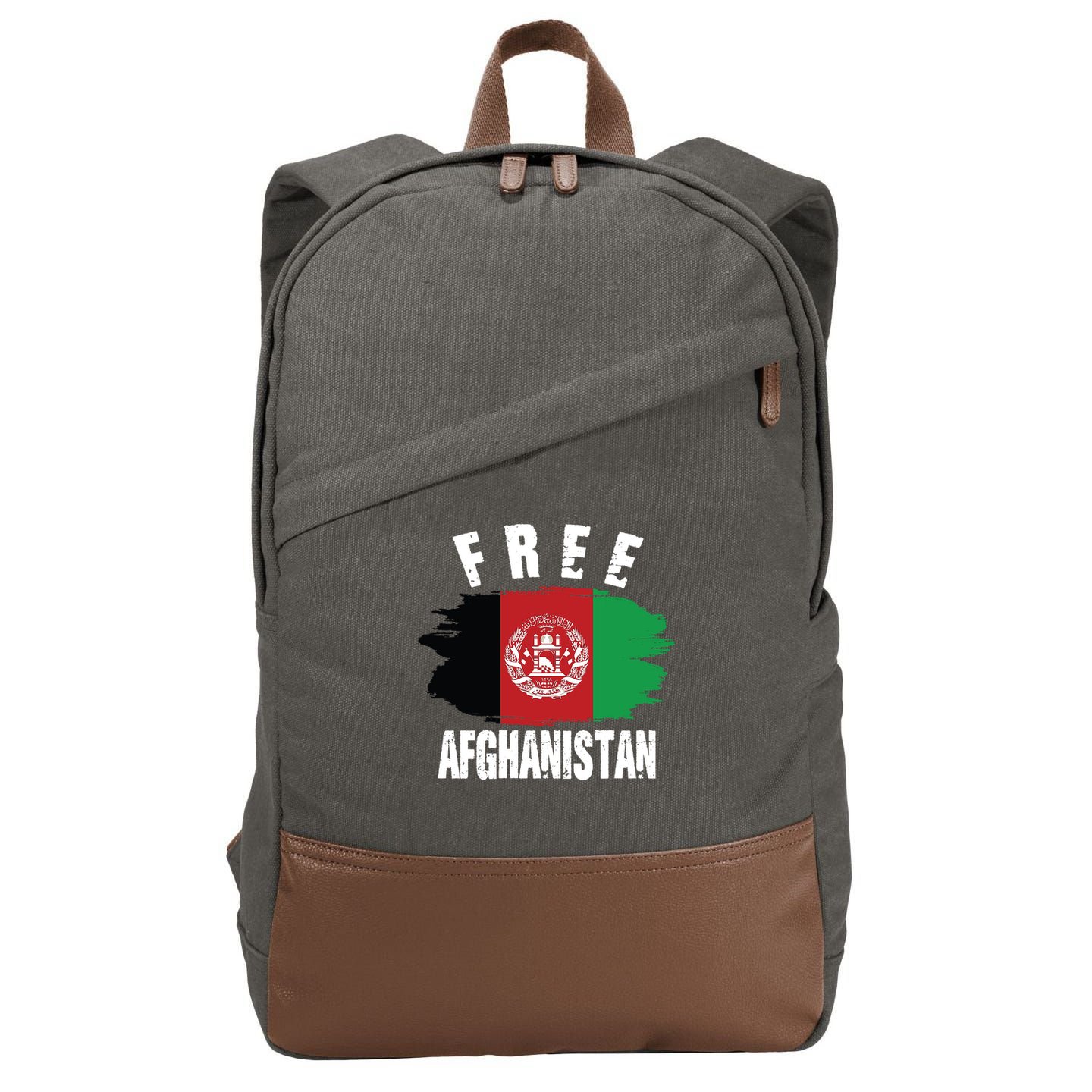 Free Afghanistan AFG Flag Cotton Canvas Backpack