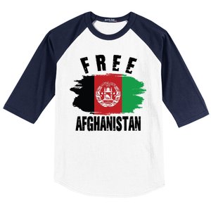 Free Afghanistan AFG Flag Baseball Sleeve Shirt