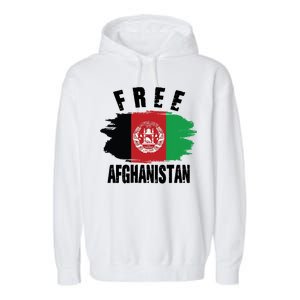 Free Afghanistan AFG Flag Garment-Dyed Fleece Hoodie