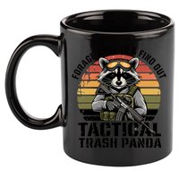 Forage Around And Find Out Tactical Trash Panda Funny Raccoon Meaningful Gift 11oz C Handle Ceramic Mug