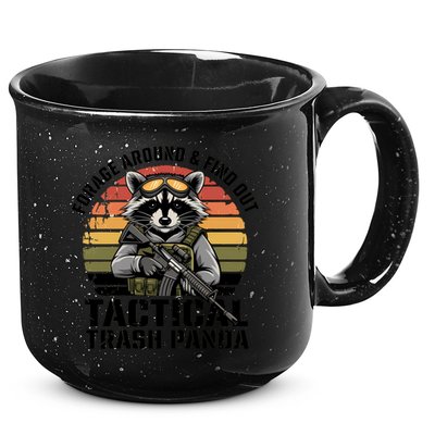 Forage Around And Find Out Tactical Trash Panda Funny Raccoon Meaningful Gift 15oz Campfire Ceramic Mug