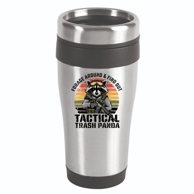 Forage Around And Find Out Tactical Trash Panda Funny Raccoon Meaningful Gift 16oz Travel Tumbler