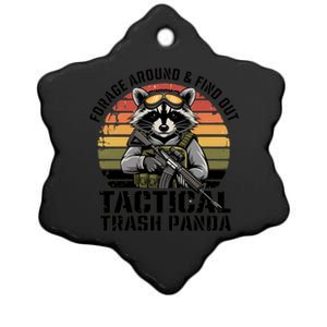 Forage Around And Find Out Tactical Trash Panda Funny Raccoon Meaningful Gift Ceramic Star Ornament