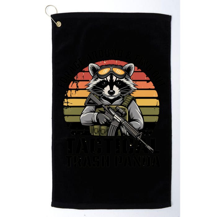 Forage Around And Find Out Tactical Trash Panda Funny Raccoon Meaningful Gift Golf Towel